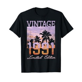Vintage 1991 Limited Edition 34th Birthday 34 Year Old Gifts T-Shirt