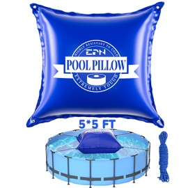 EPN 5 x 5 Ft Pool Pillows for Above Ground Pool, 0.5mm Thick PVC Cold-Resistant Pool Cover Air Pillow with 49.2 Ft Rope, Winterizing Ice Equalizer Inflated Closing Winter Kit for Supporting Pool Cover