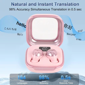 Luocute Translation Earbuds Real Time, 164 Language Earbuds Wireless Bluetooth Noise Reduction with APP for iOS for Android Travel Business Learning