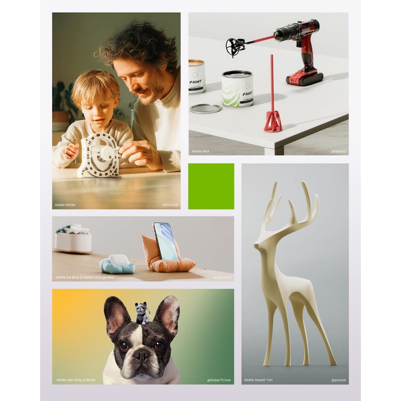 MarsWork Matte PLA Refill Filament 1kg (2.2lbs) for Reusable Spools,