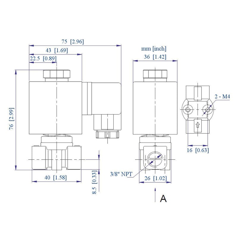 AceCrew Brass Solenoid Valve 3/8 inch NPT 12V DC Normally