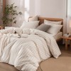 Striped Cotton Duvet Cover Set Linen Feel Queen