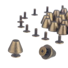 RUBYCA 50 Sets Bronze Color 8MM Big Mushroom Studs and Spikes Metal Screw-Back Leather-Craft DIY 8mm