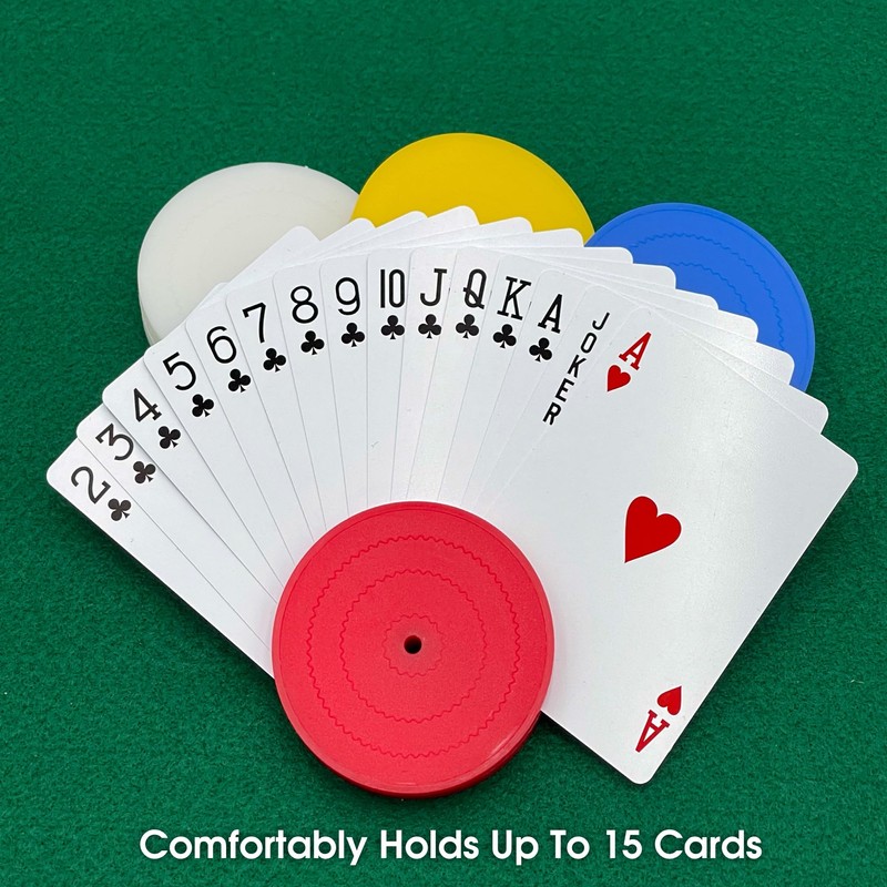 4 Piece Round Card Holders in Red, White, Yellow &