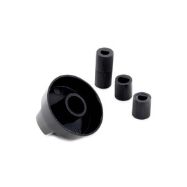 DL-pro 5 x Universal Rotary Knob Set, Diameter 42 mm, Rotary Handle Toggle with 6 mm and 8 mm Adaptors, Knobs for Almost All Cookers, Hobs, Ovens, Gas Hobs (Black)