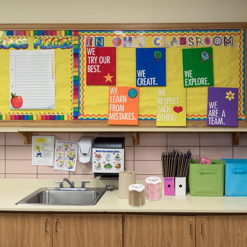 sourcing map Bulletin Board Borders, 65.6Ft x 2.75Inch Rolled Classroom