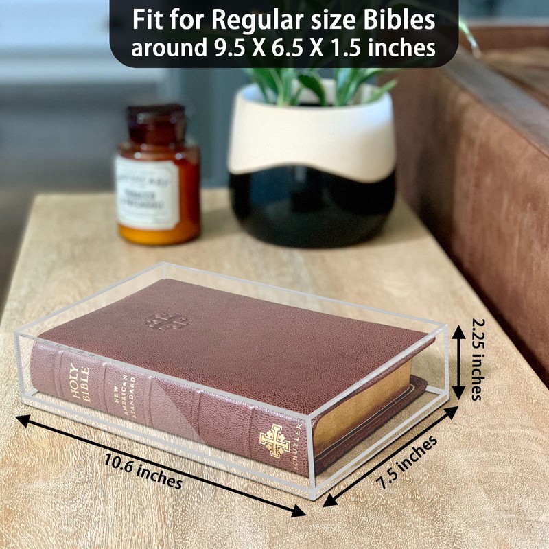 Clear Display Case for Bible, Acrylic Wall Mount Vertical &