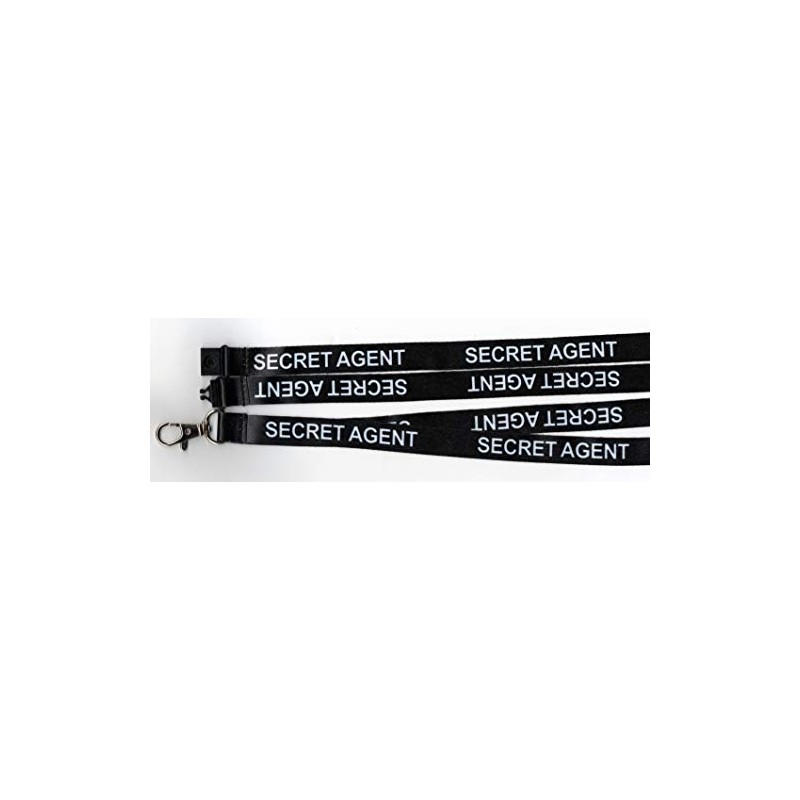 1 Black Secret Agent Printed Fun Safety Neck Breakaway Comedy