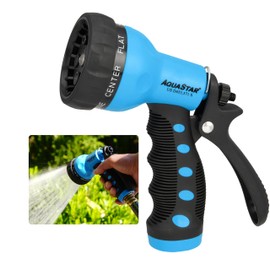 AQUASTAR by Eden AS73374 Rear-Trigger 7-Pattern Hose Nozzle (Blue) | Impact-Resistant ABS, Ergonomic Grip, Adjustable Spray Patterns for Lawn & Garden, Vibrant Colors