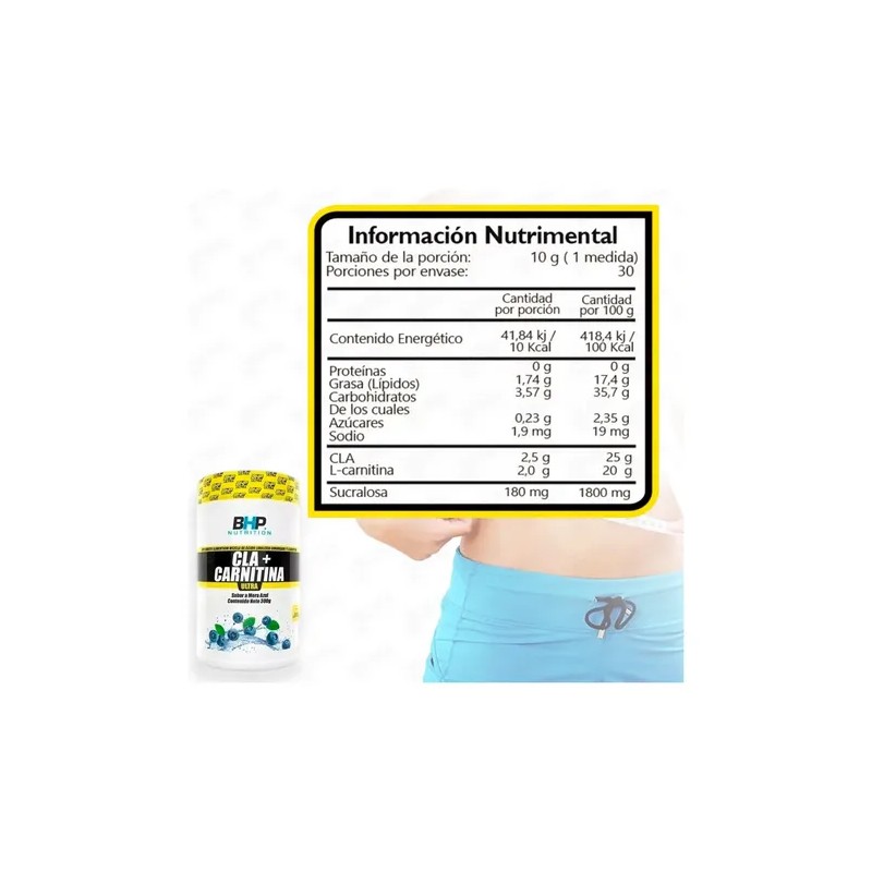 Cla Carnitina Ultra Bhp Variedad Sabores Sabor Mora Azul