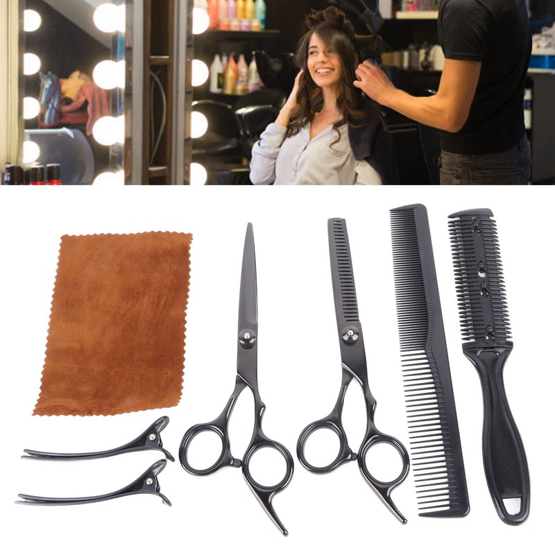 Barber Scissors Set Professional Kit Hair Styling Shearing Tool with