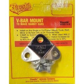 Universal Firestik V-Bar Mount for CB Radio Antennas to Make Rabbit Ears- Model K-10