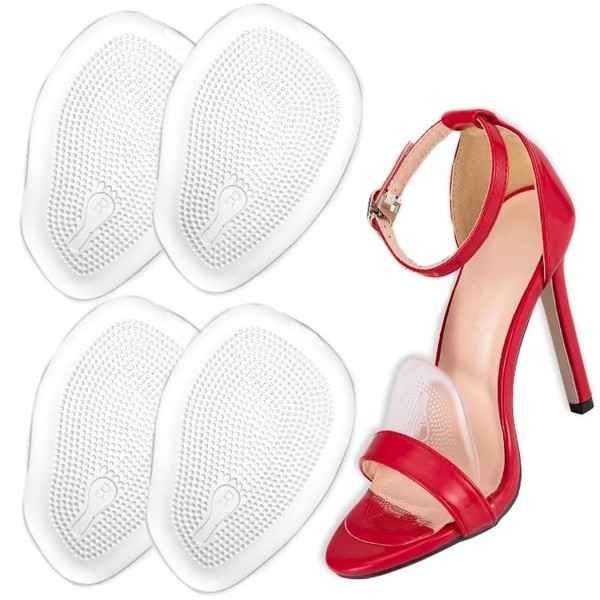Ball of Foot Cushions for Women, 4 Pads Reusable Metatarsal