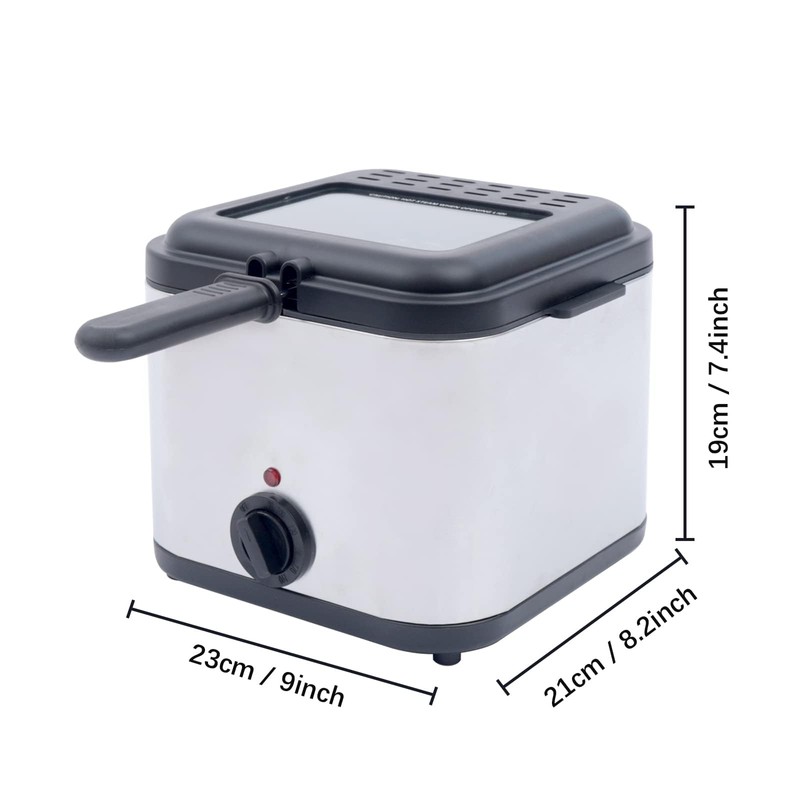 Electric Deep Fryer with Basket - 1000W, 2.5L Oil Container,