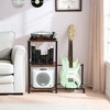 Homy Casa 3-Tier Record Player Stand with Guitar Holder, Vinyl