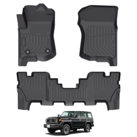 EasyPeasy_AutoParts For 2024-2025 Toyota Land Cruiser Car Floor Mats Liners All-Weather Black Mat