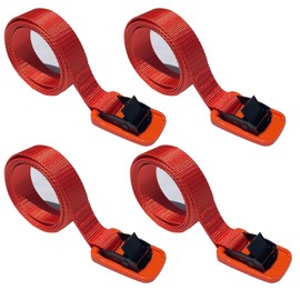 MAGARROW Lashing Straps with Cam Buckle Black (Orange with Soft Pad (4-Pack), 4 Feet)