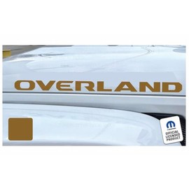 Decal Mods Jeep Gladiator Overland Hood Graphic Decal/Sticker fits Jeep Wrangler JL JT (2018-2024) Bronze Metallic - CBRNZ (Set of 2) | SJ8Y9