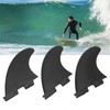 3Pcs/Set Surfboard Fin PVC Fiberglass Longboard Ocean Broad Thruster Fins