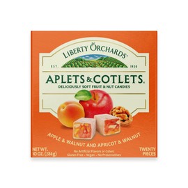 Liberty Orchards 10 Ounce Aplets Cotlets Orange Sugar Candy Vegan Nut Fruit Delight