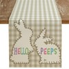 ARKENY Easter Table Runner 13x120 Inches, Bunny Rabbit Hello Peeps