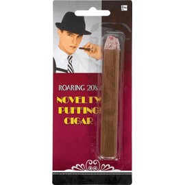 Zugar Land Realistic Looking Fake Stage Puff Cigar (1 Pack) (4.5") Faux Brown Cigar. Looks Like It's lid up.
