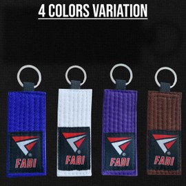 Fadi Sports Premium Jiu Jitsu Belt Keychain - BJJ Gi Belt key Chain for Martial Arts Fans - Ideal for Collections & Gifts (Brown)