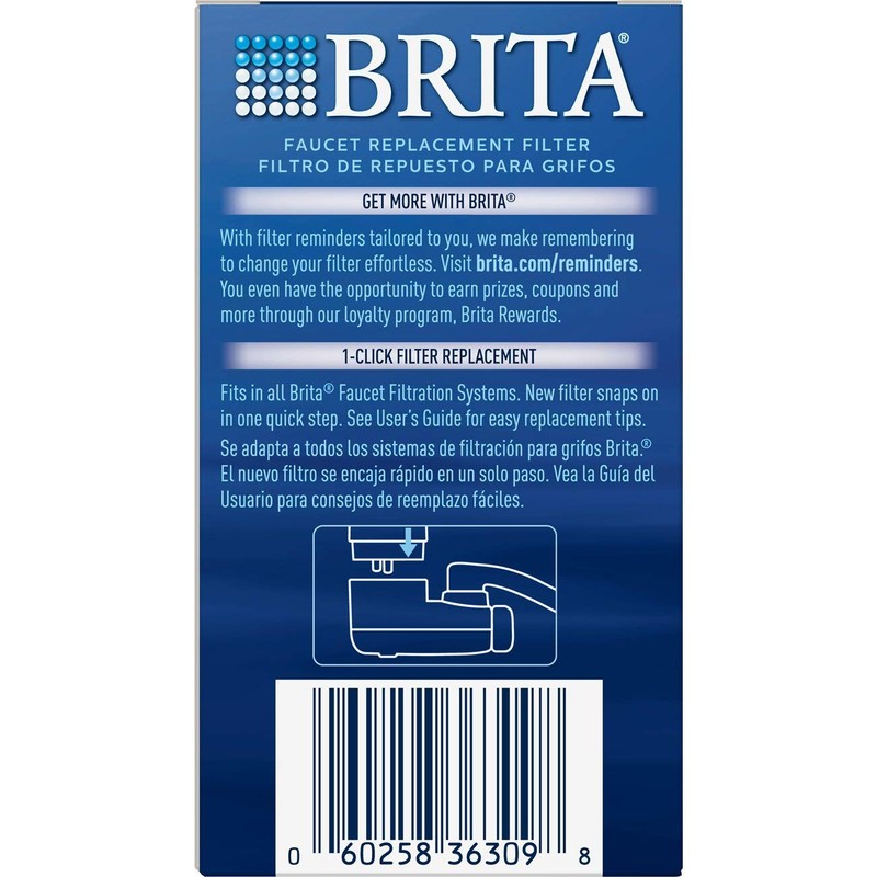Brita On Tap Faucet Water Filter System Replacement Filters, White,