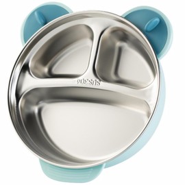 Hohopeti Caja Tazón De Succión Cuenco Para Servir Comida Tazón De Alimentación Para Niños Vajilla De Bebe Alimentación Complementaria Bebé Acero Inoxidable Plato De Cena