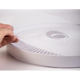 2 Fruit Leather Silicone Dehydrator Sheets with EDGES - NON-Toxic for Nesco Round Dehydrators Lip Mold Hold Batter Liquid Fruit Roll Up Fruit Leather Circle ReUsable Flexible Non Stic (8 Mesh)