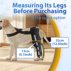 Double Dog Knee Brace for Torn Acl Hind Leg, Double Dog Leg Braces for Back Leg for Support,Acl Brace for Dogs, Built-In Hard Metal Spring Support,Outer Night Reflective Strip,Adjustable Strap (Small)