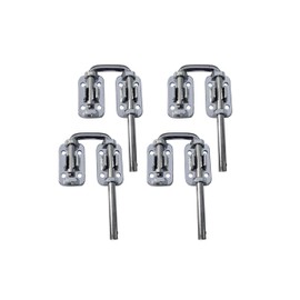 QCAA Sliding Door Loop Lock, Child Safe & Home Security, for Patio French Door, 1-1/4", Chrome Plated, 4 Pack, Made in Taiwan