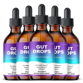 Gut Drops, Max Strength Formula, GutDrops Liquid Supplement (5 Pack)
