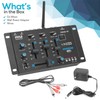 Pyle Wireless DJ Audio Mixer - 3 Channel Bluetooth Compatible