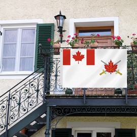 3×5 FT Old Canadian Land Force Command (1998–2013) Flag,Large Former Canada Army Forces Emblem Decor,CA Armed Military Double Side Digital Printed 150D Polyester Banner With Canvas Header Brass Grommet For Outdoor Indoor Parade Car