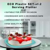 ECO Reusable Plastic Set-of-2 Serving Platter Ideal for Picnics and