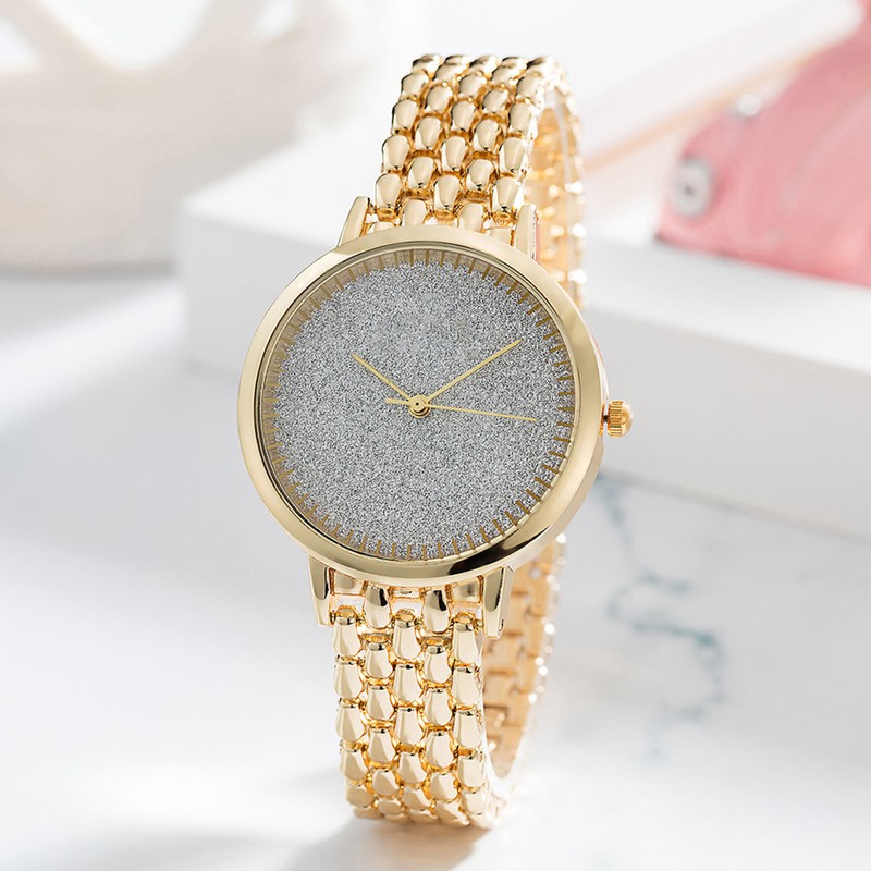 3pcs Women Watch Bracelet Set Gillter Elegant Hypoallergenic Waterproof Quartz