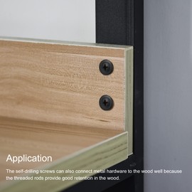 sourcing map Pack of 200 Self-Tapping Phillips Screws #8 x 1 Inch Carbon Steel Self-Drilling Tapping Screws Black