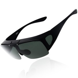 Fujita Optics Over Sunglasses, Flip Up, Can be hung from Above Glasses, Polarized Lenses, UV Protection, For Driving, Fishing, Sports, Men's, Women's,