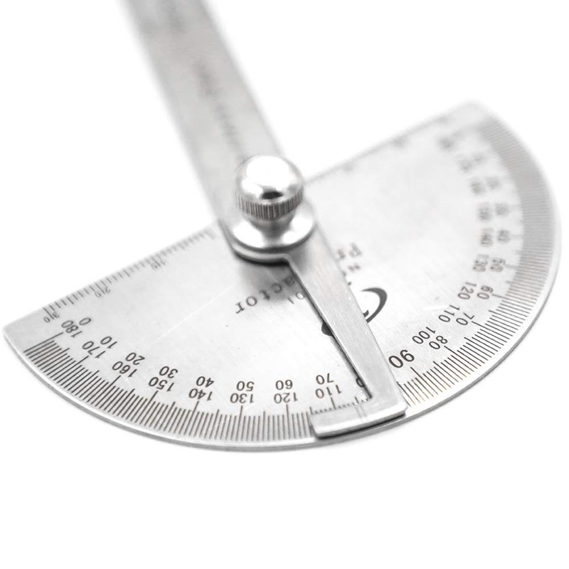 0-180 Degree Angle Ruler Carpenter Woodworking Tool Stainless Steel 100mm