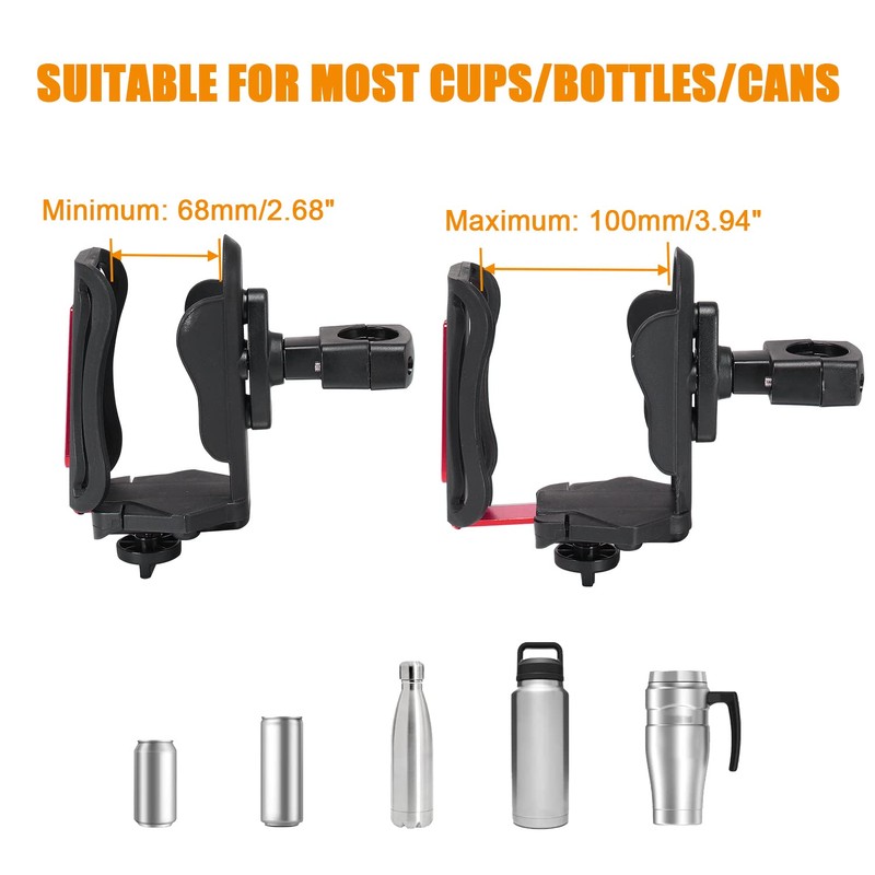 Motorcycle Cup Holder, Adjustable Water Drink Bottle for ATV UTV