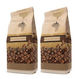 Roots Java Signature Medium Dark Roast Ground Coffee – Single-Origin Rwandan Coffee, Bold & Smooth with Chocolate & Caramel Notes 12 Ounce (Pack of 2)