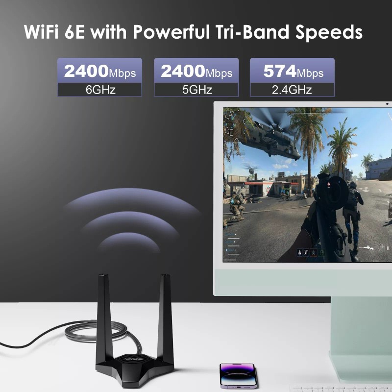 Universal PCIE WiFi-6E Tri-band WiFi Card 5400Mbps WiFi Network Card