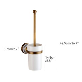 Toilet Brush with Holder for Bathroom Antique Bronze Wall Mounted Toilet Wall Mounted Bathroom Hardware Accessories,Porcelain Design