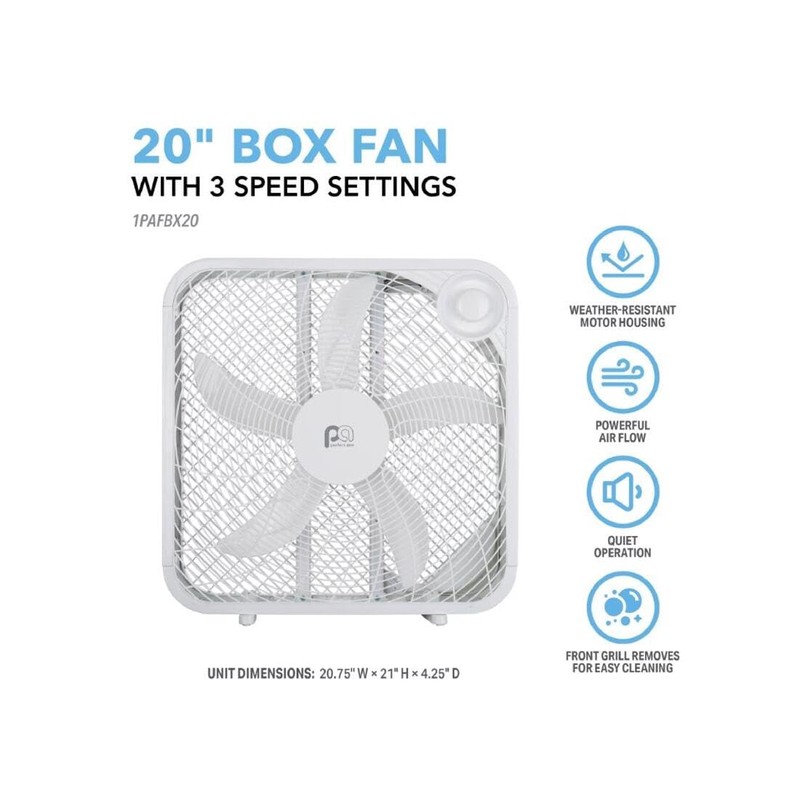PerfectAire 20 in. H 3 Speed Box Fan