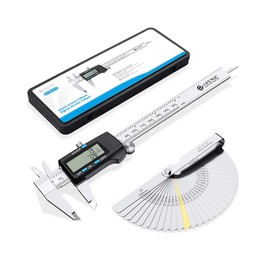 eSynic 150mm Digital Vernier Caliper Stainless Steel Vernier Caliper 6 Inch Electronic Calipers Measuring Tool Support Fractions/Inch/Metric Conversion With LCD Screen for DIY Work etc