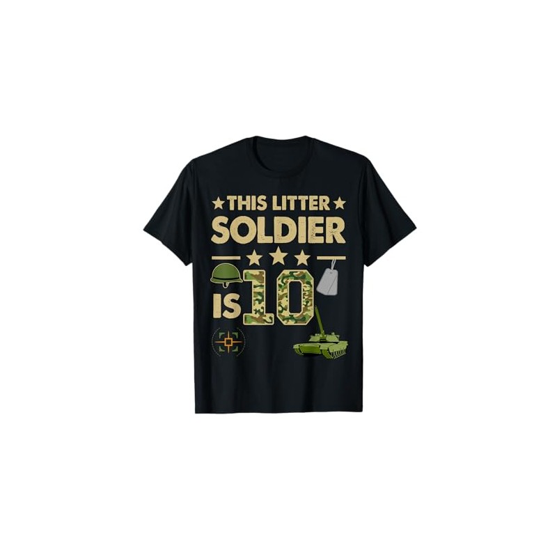 10 Year Old Soldier Tshirt Birthday Boy 10th Birthday Kids