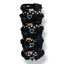 20Pcs No Damage Elastic Hair Ties – Soft Ponytail Bands for Women,Kids, Men & All Hair Types (Black)