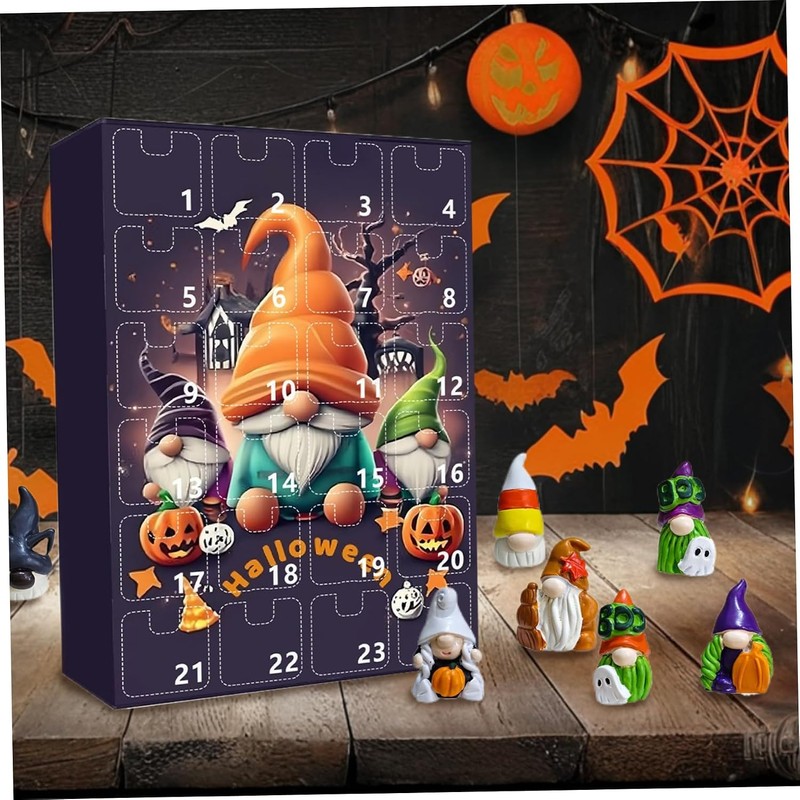 Calendario de Adviento de Halloween con 24 Figuras de Gnomos