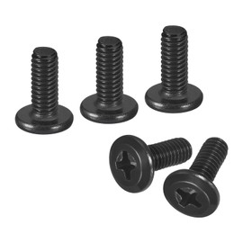 sourcing map 20Pcs M4-0.7 x 10mm Flat Round Head Machine Screws, 304 Stainless Steel Phillips Drive Machine Screw, Full Thread, Black Oxide